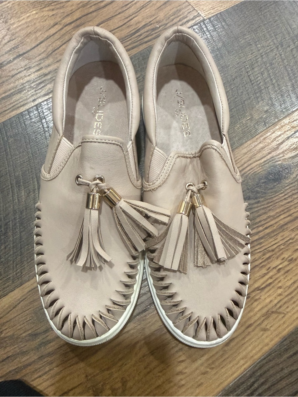 J Slides Taupe Tassel Slip-On Loafers